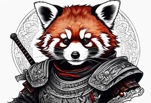 Red panda samurai armor tattoo idea