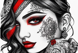 Red and black ink on fingers tattoo idea