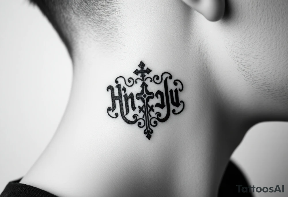cyrillic russian orthodox on the side of my left neck tattoo idea