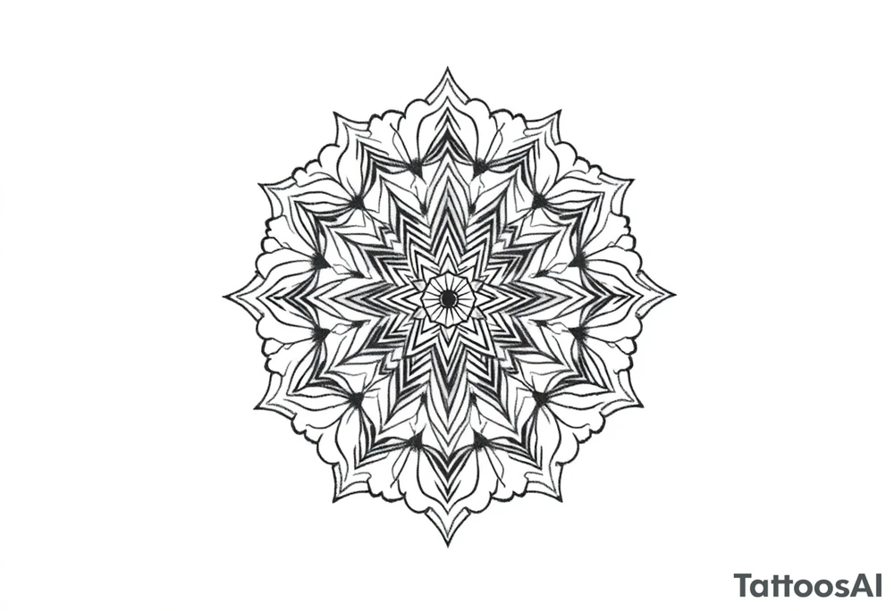 intricate mandala with sacred geometry and cosmic elements tattoo idea