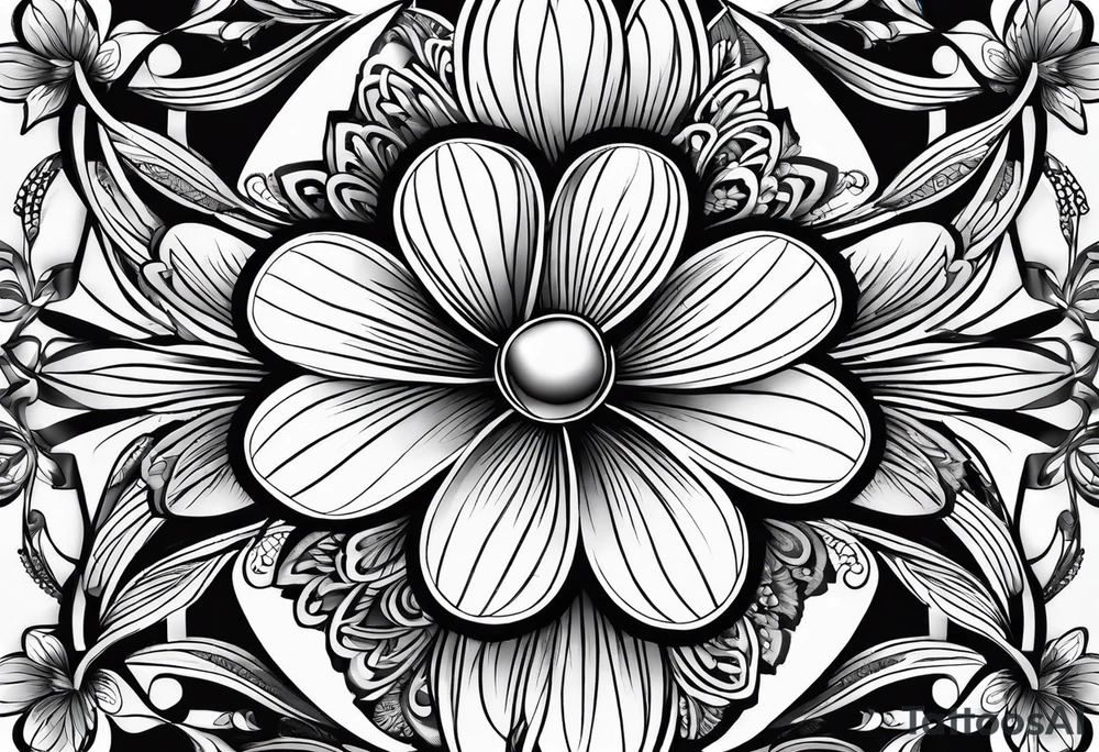clover with leaf tattoo idea
