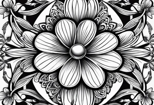 clover with leaf tattoo idea