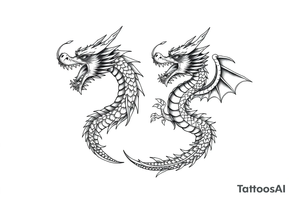 roaring dragons tattoo idea