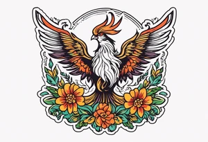 phoenix rising

old school vintage simple traditional design surrounded by vintage flowers


bold color simple tattoo idea