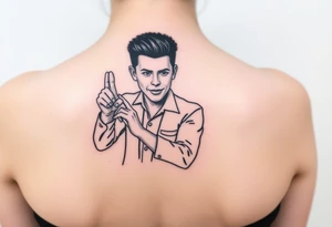 Rick Astley Never Gonna Give You Up Shaking Hands Left to Right Dance Pose tattoo idea
