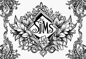 the sims logo with vines tattoo idea