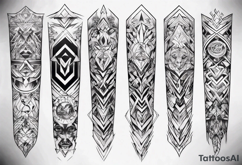 mens full arm tattoo idea