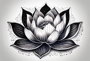 Vibrant colorful lotus flower at night time tattoo idea