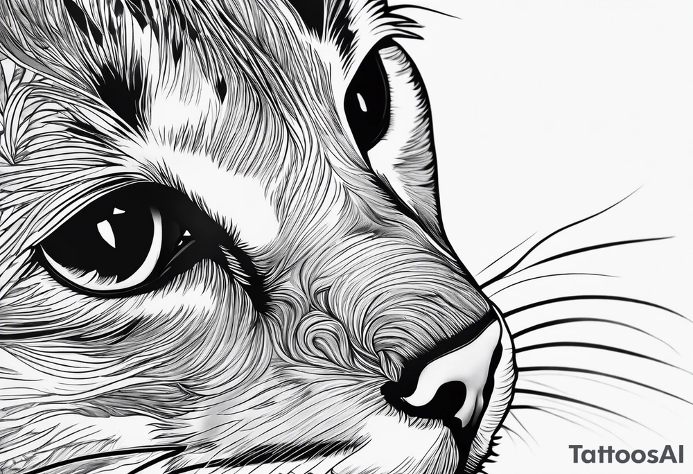 Siamese cat looking at a dog tattoo idea