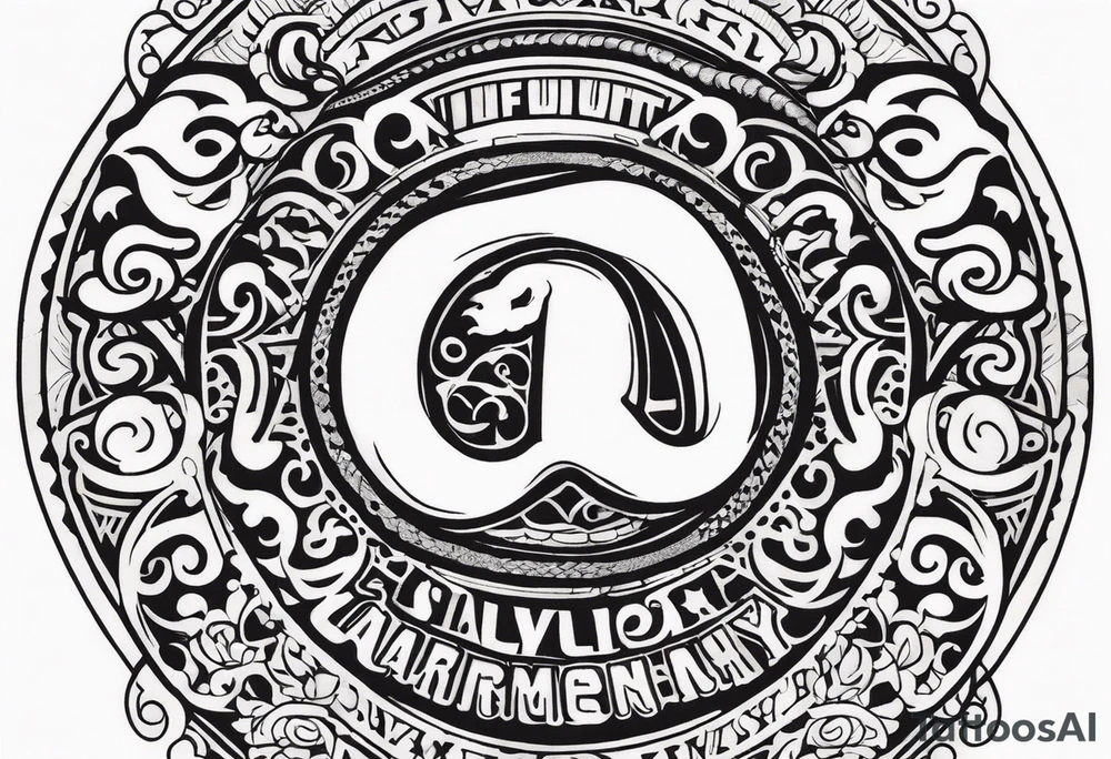 Harmony with a python through it tattoo idea