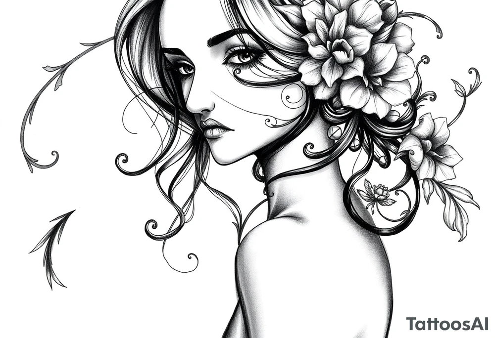 Gothic girl tattoo idea