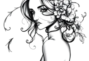 Gothic girl tattoo idea