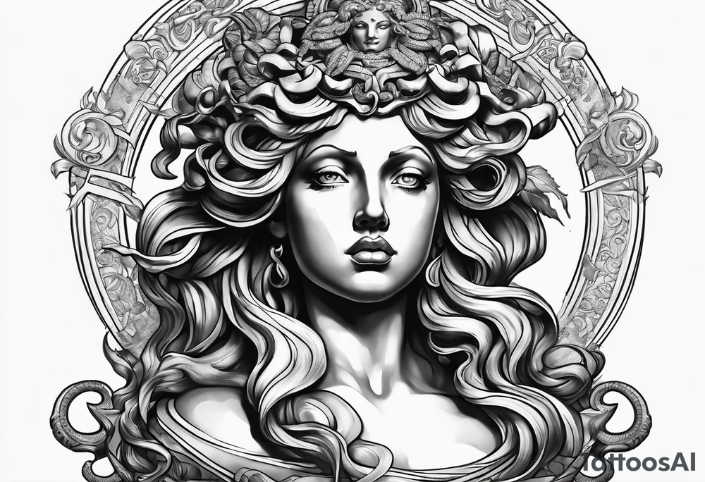 Marble bust of medusa tattoo idea