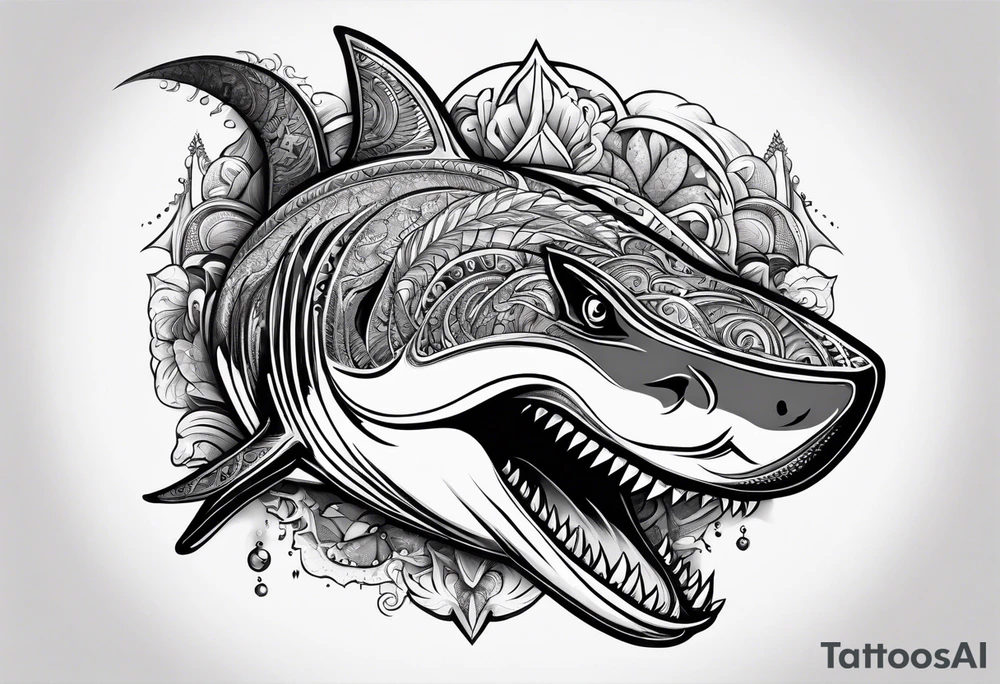 shark dinosaur tattoo idea
