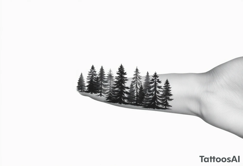 Coniferous forest forearm tattoo sleeve tattoo idea