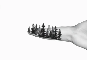 Coniferous forest forearm tattoo sleeve tattoo idea