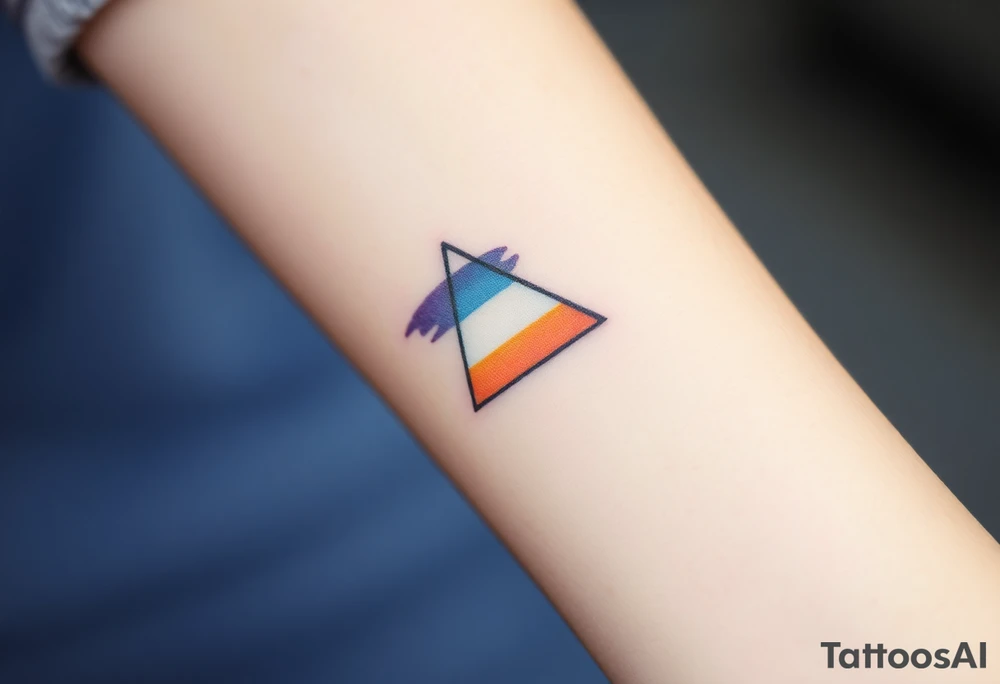 A small tattoo (2x2cm) on my wrist to represent my lesbian identity, but in a subtle way. Fine line. Triangle. Colors of lesbian flag tattoo idea