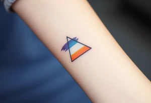 A small tattoo (2x2cm) on my wrist to represent my lesbian identity, but in a subtle way. Fine line. Triangle. Colors of lesbian flag tattoo idea