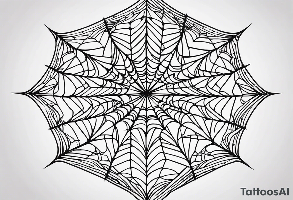 symmetrical spider web tattoo idea