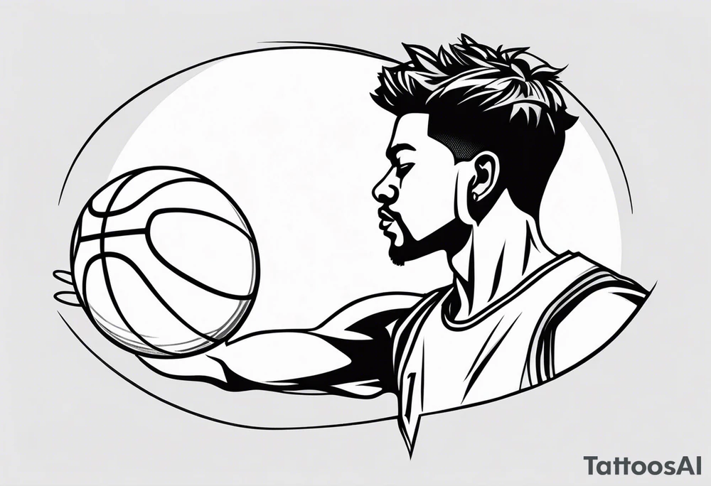 person with basketball tattoo idea