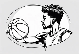 person with basketball tattoo idea
