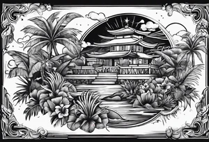 Tropical islands tattoo idea