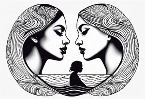 Represente la distance entre 2 personnes qui s aiment dans une goutte d eau tattoo idea