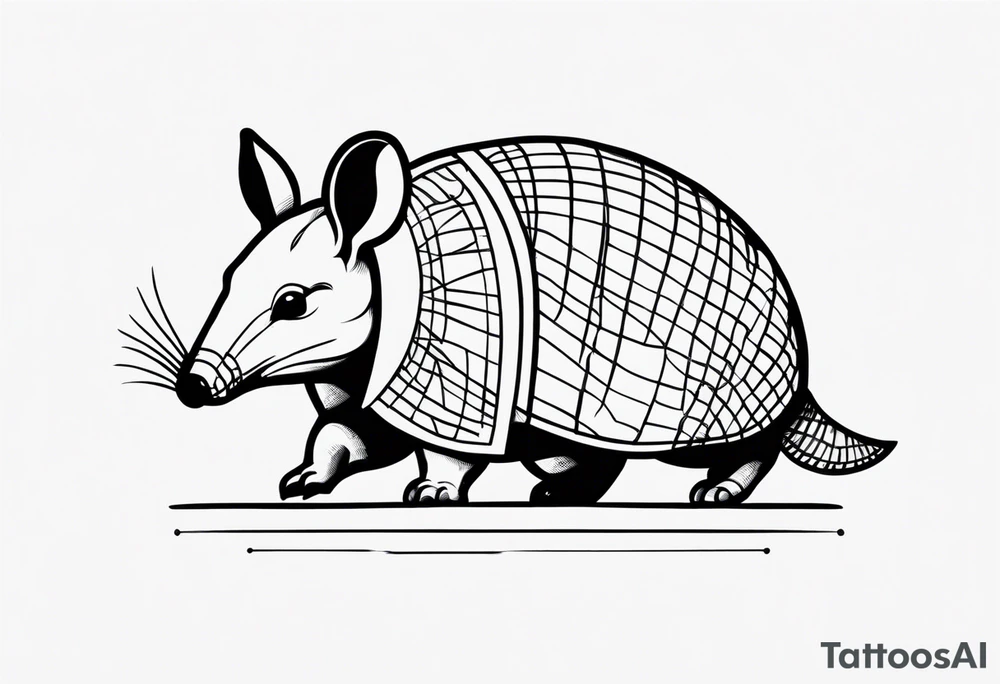 cute armadillo tattoo idea