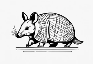 cute armadillo tattoo idea