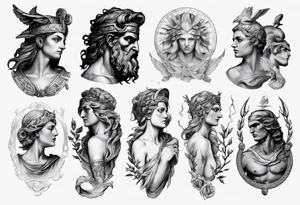 photorealistic greek mythology tattoo idea