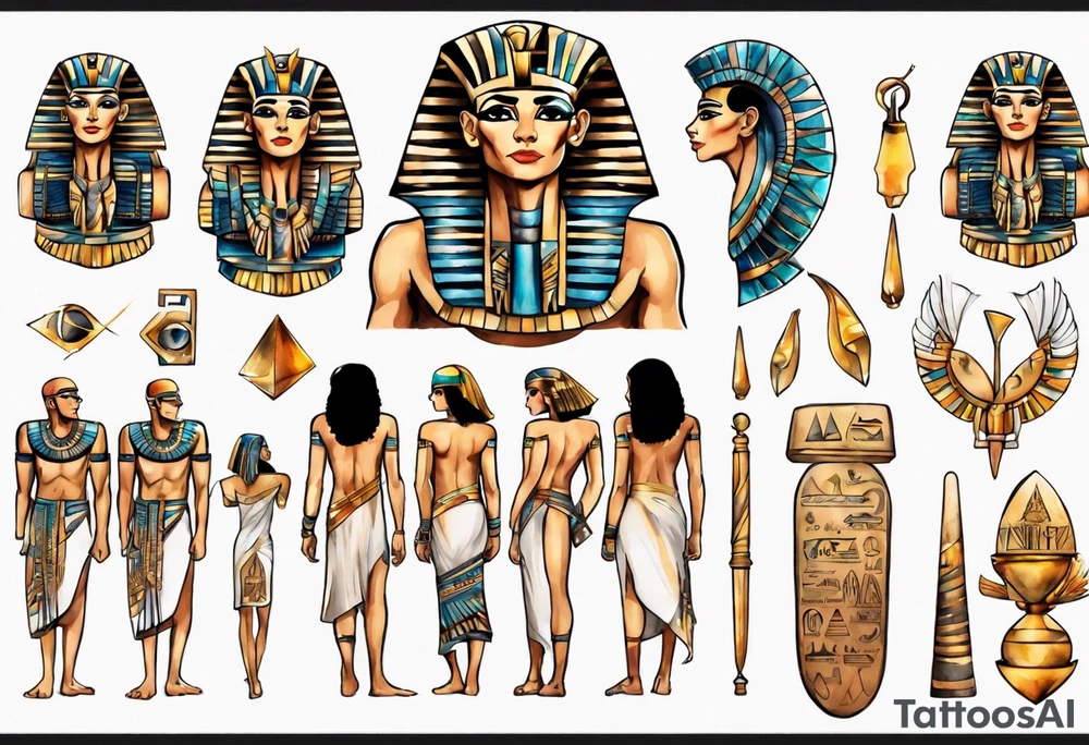 egypt full back tattoo idea
