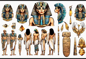 egypt full back tattoo idea