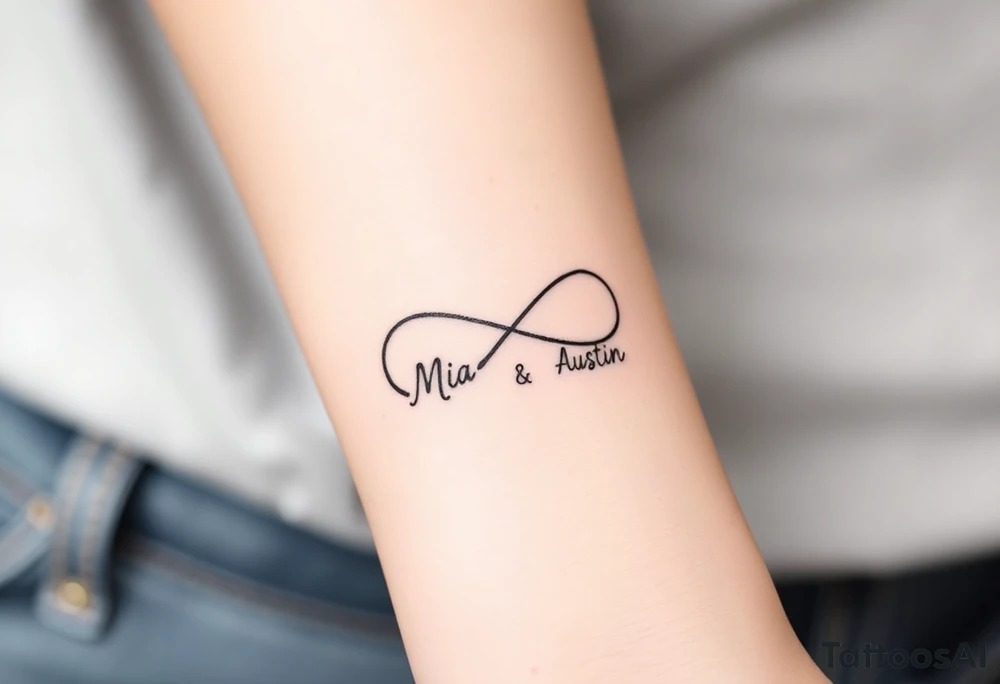 Infinity symbol with the name's Mia and Austin tattoo idea Infinity symbol with the name's Mia and Austin tattoo idea