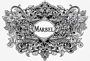Lettering name spelling out “marabel” tattoo idea