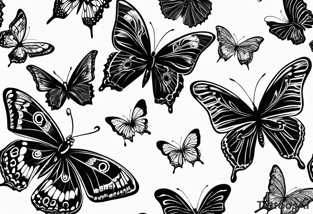 Butterflies and NCJB letters tattoo idea