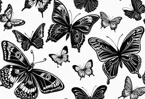 Butterflies and NCJB letters tattoo idea