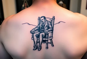 powerful man in an electric chair tattoo idea