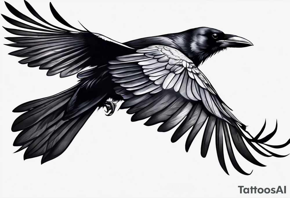 crows in flight tattoo idea