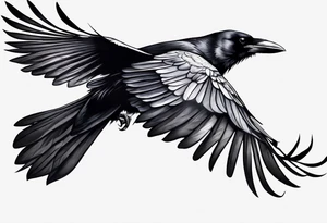 crows in flight tattoo idea
