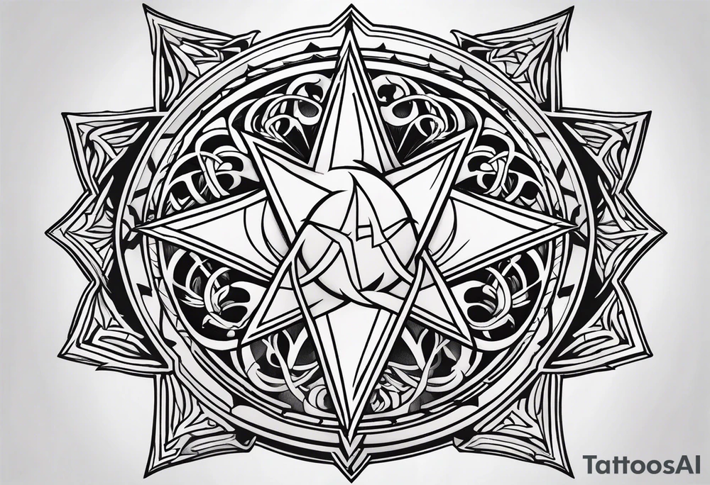 Lilith symbol inside a pentagram tattoo idea