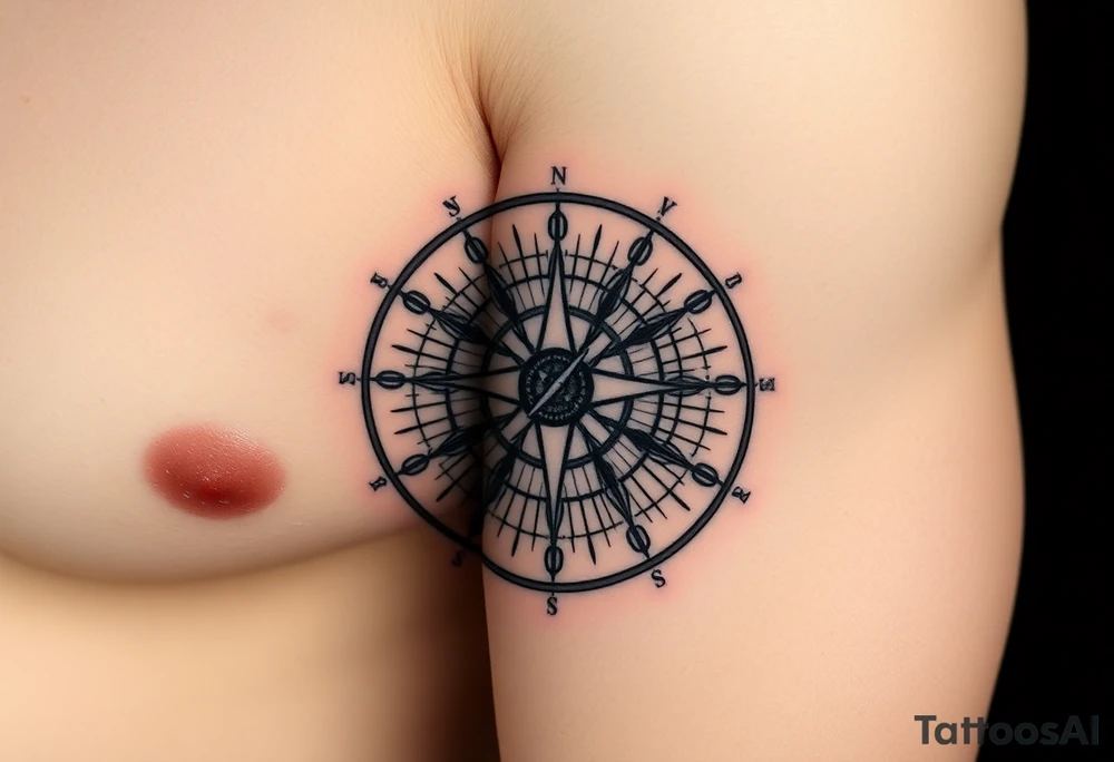 Sundial with wavy declination marks tattoo idea