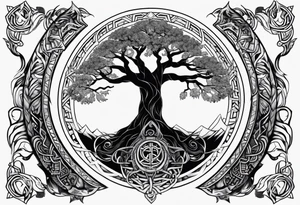 Yggdrasil tree combined with odin tattoo idea