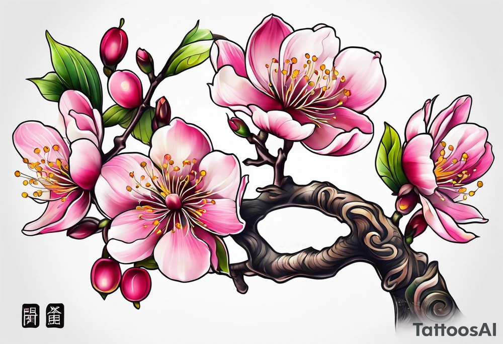 Japanese cherry tree tattoo idea