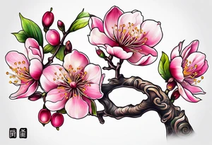 Japanese cherry tree tattoo idea