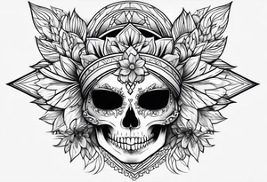 SKULL FEMALE FACE tattoo idea