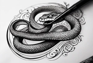 snake around the arm sleeve tattoo idea