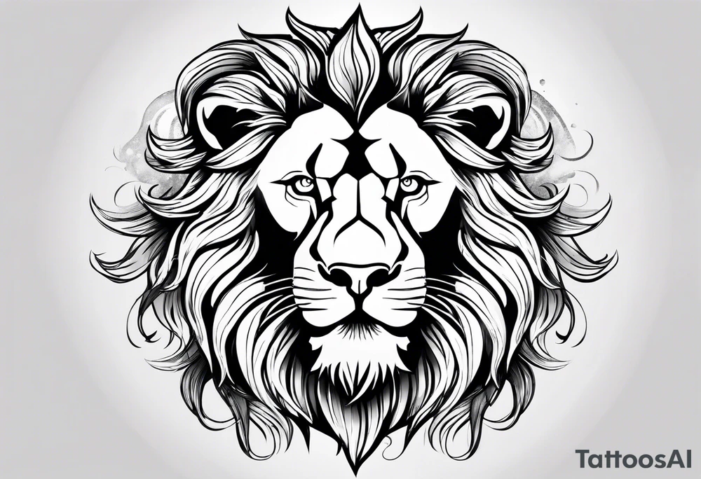 Lion head with the Leo sign tattoo idea