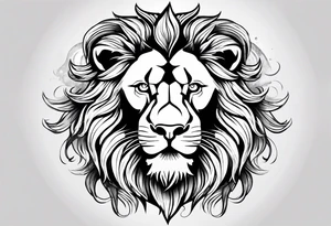 Lion head with the Leo sign tattoo idea