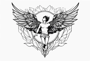 Icarus falling minimalistic tattoo idea