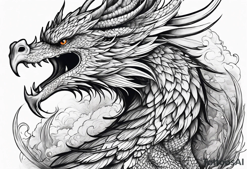 Phoenix dragon. tattoo idea